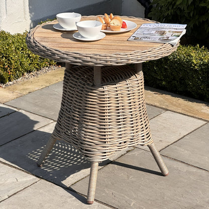 Levanto Collection Outdoor Bistro Table With Wood Top