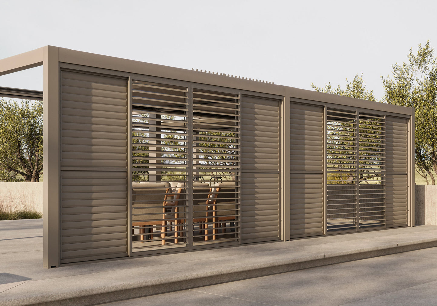 Luxe Pergola Louvered Side Walls
