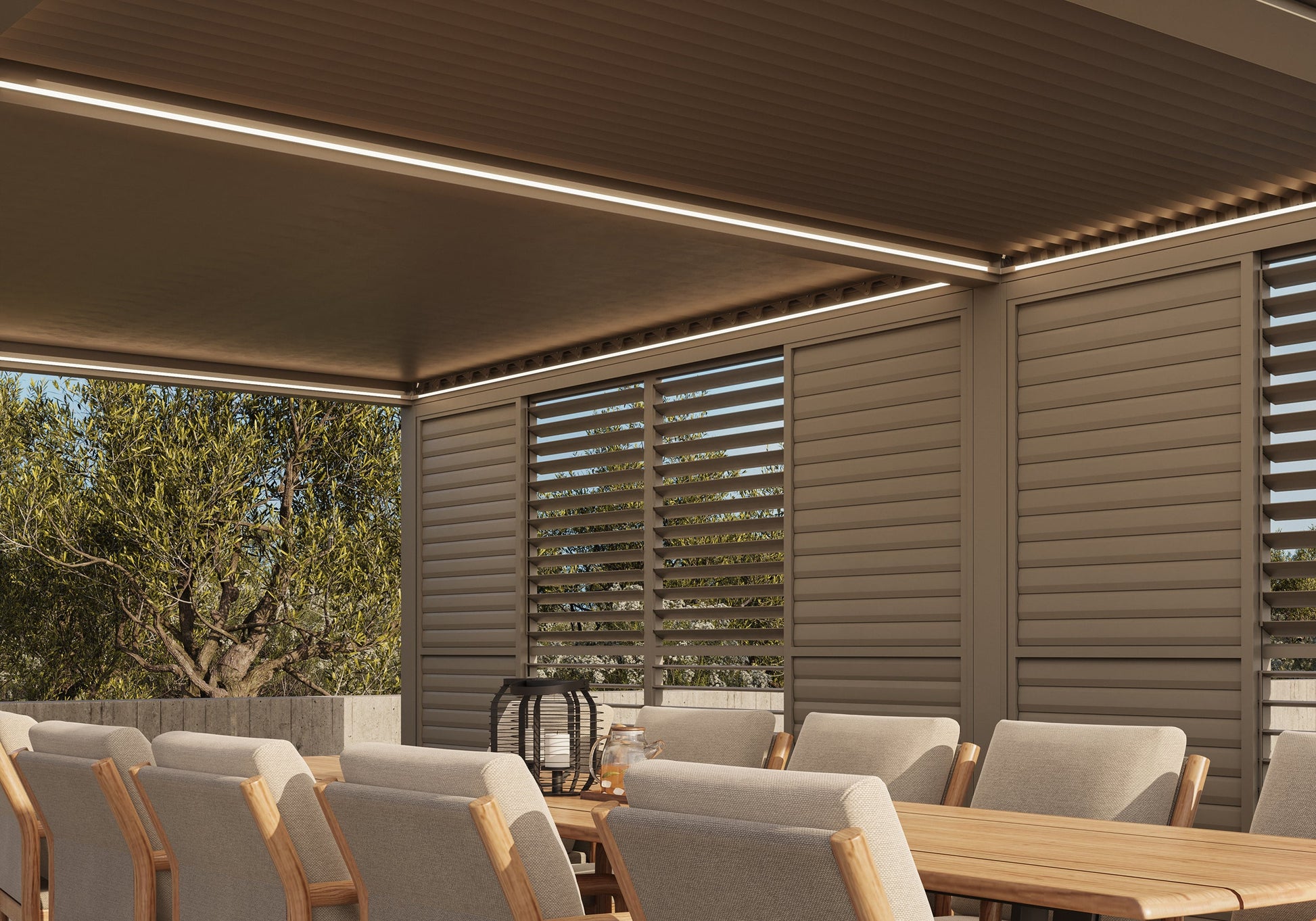 Luxe Pergola Louvered Side Walls