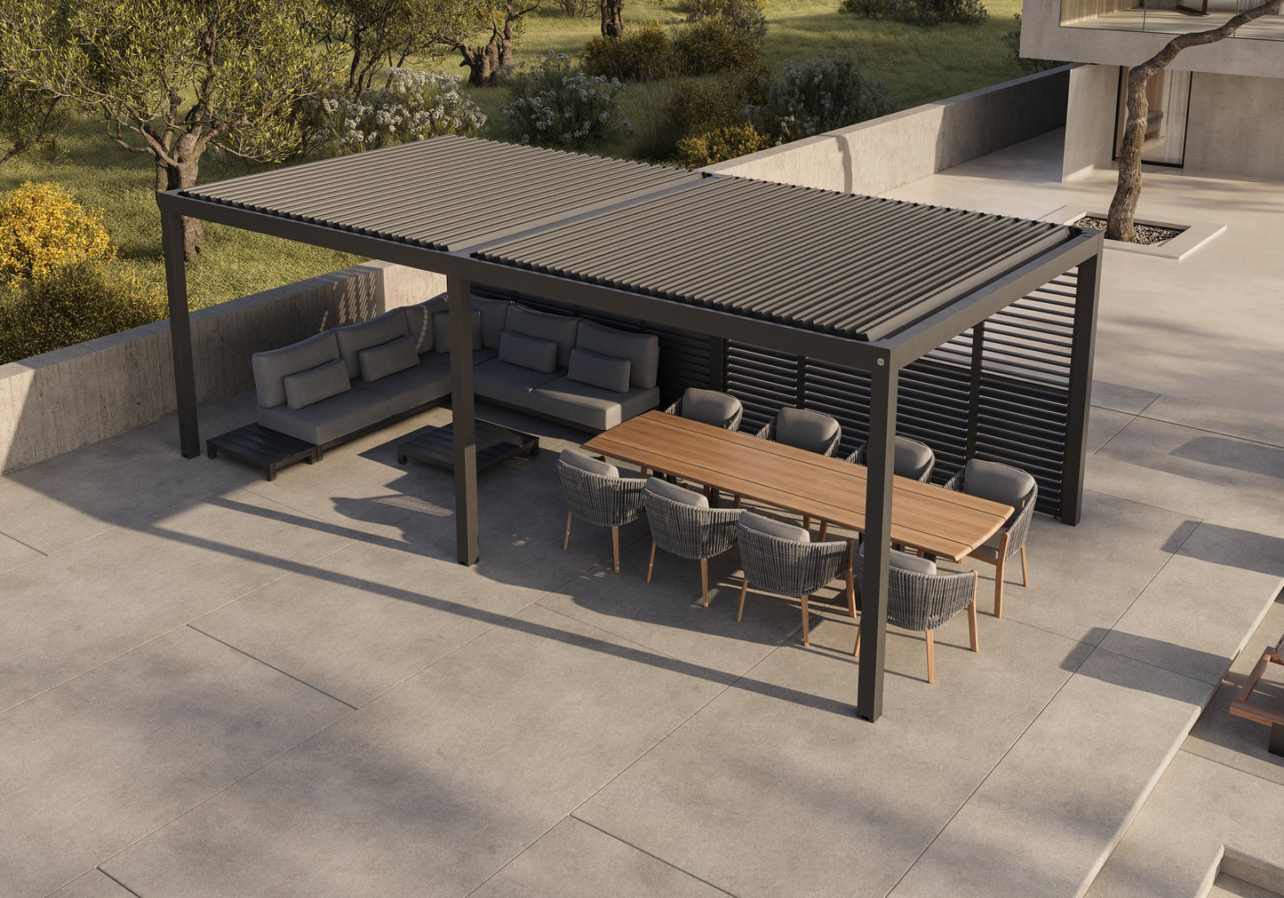 Luxe Pergola Louvered Side Walls