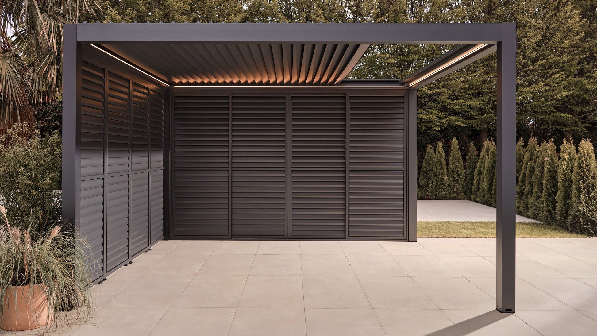 Luxe Electric Retractable Roof LED Pergola