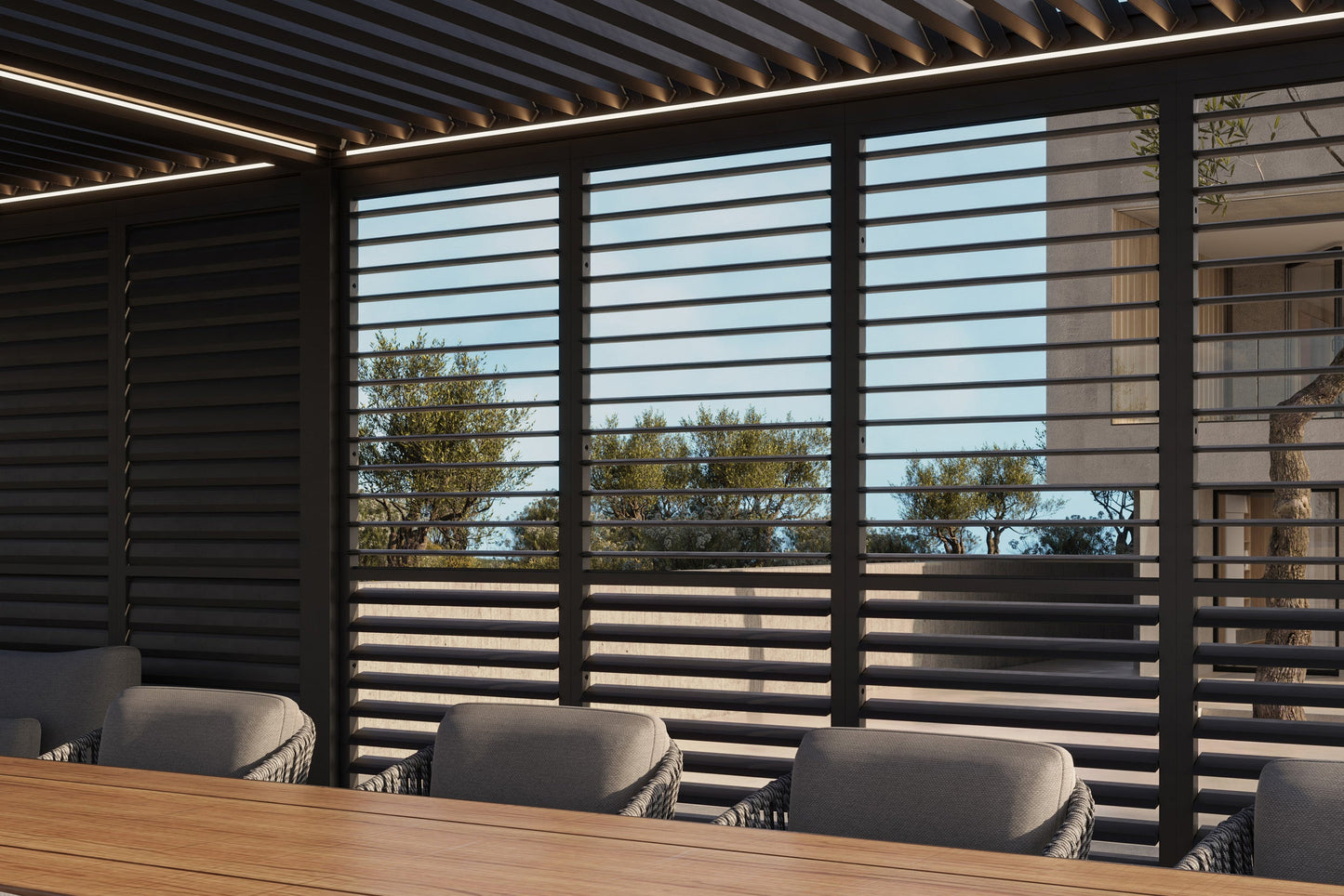 Luxe Pergola Louvered Side Walls