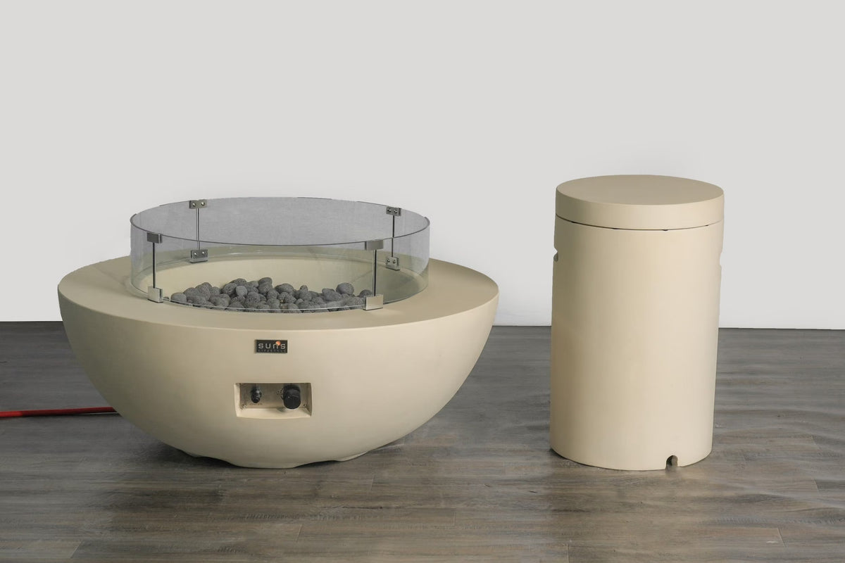 Sorvello Fire Bowl Grey Camel Sand